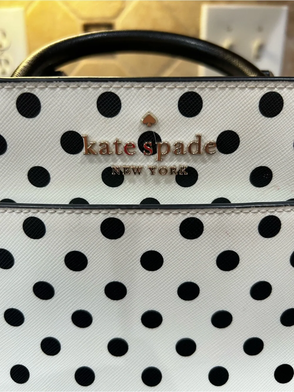 Kate Spade  Black and White Polka Dot Satchel
